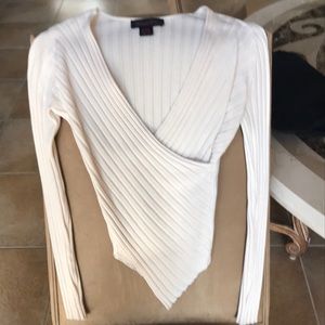 Shape FX Faux Wrap Sweater Top NEW